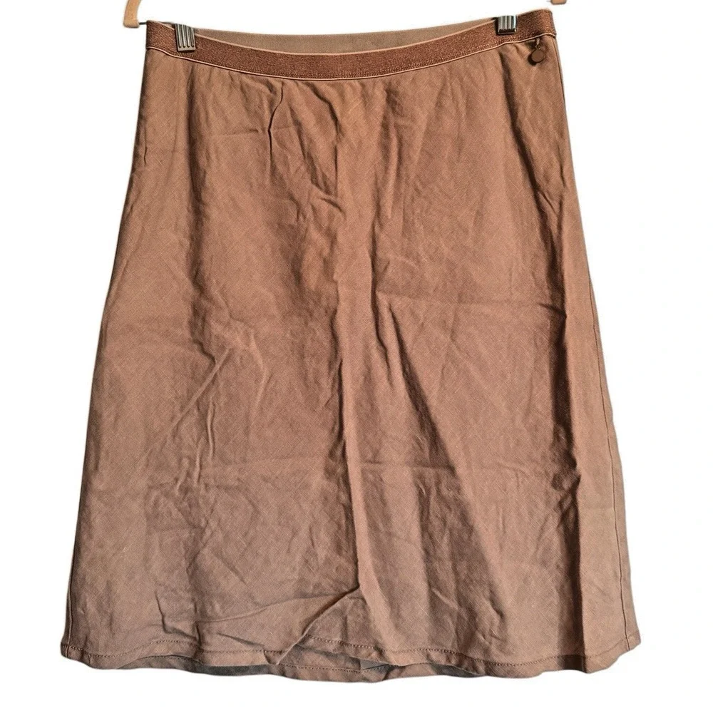 Sandwich‎ Size 39 Brown Linen Mini Skirt Coastal Chic Quiet Luxury Size 8/10
